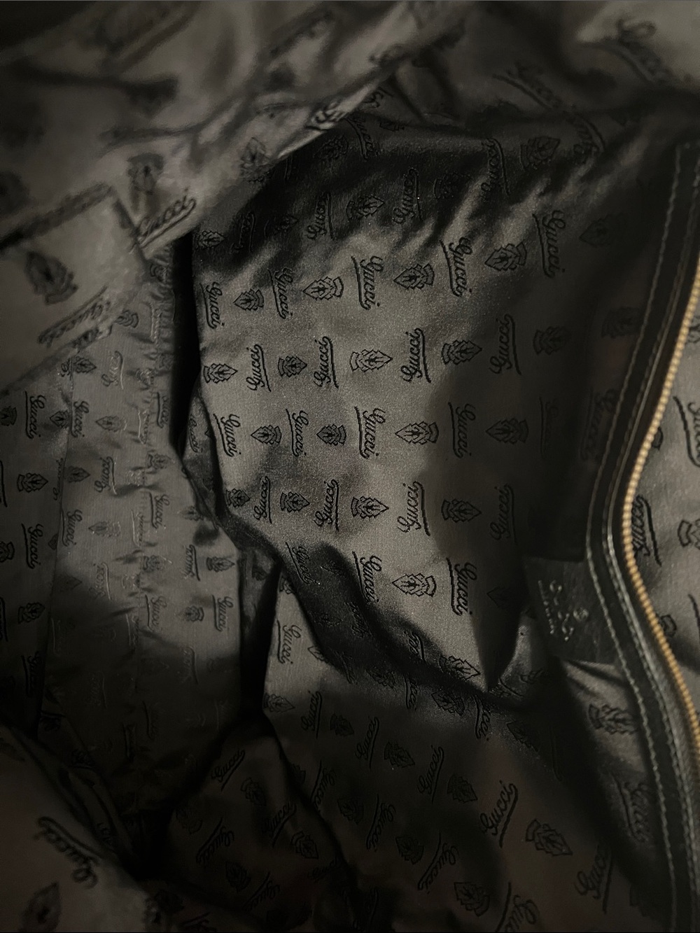 Gucci Black Leather Tote with Gold Studs and Heart Charm - Picture 5 of 8